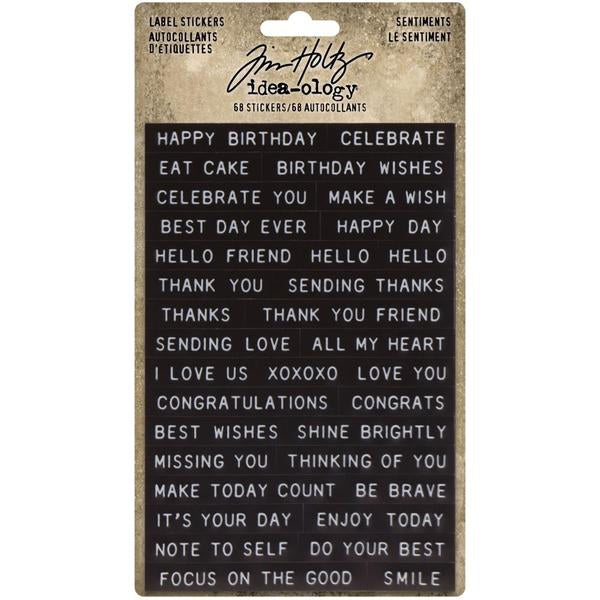 Tim Holtz Idea-ology Label stickers - Sentiments