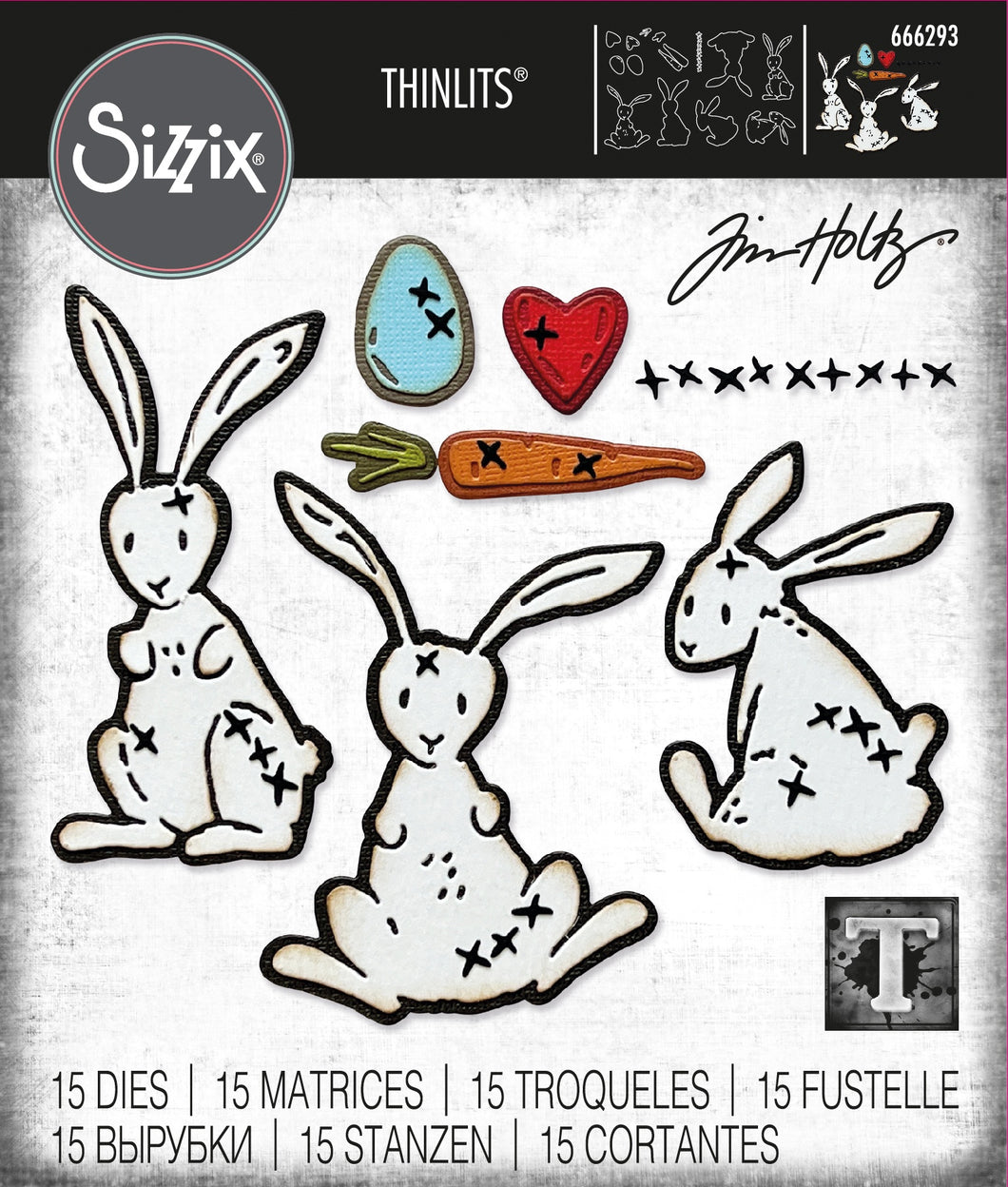 Tim Holtz Sizzix thinlits dies - Bunny Stitch