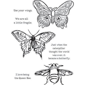 Dina Wakley cling stamp - Scribbly Insects