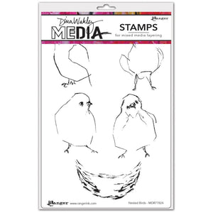 Dina Wakley cling stamp - Nested Birds