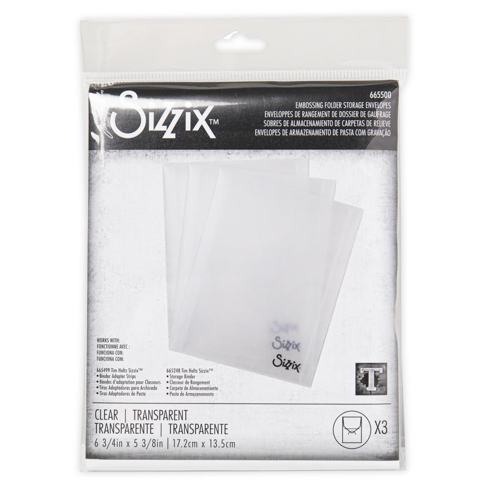 Tim Holtz Sizzix Plastic Storage Envelopes 3/Pkg