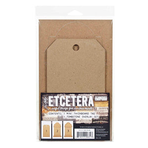 Tim Holtz Etcetera tag - Tombstone mini thick board tag