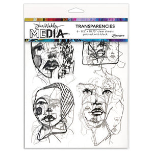 Dina Wakley transparencies - Abstract portraits set 2