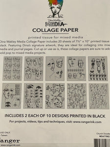 Dina Wakley collage paper - Church doodles
