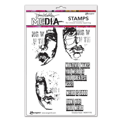Dina Wakley cling stamp - Greatest asset