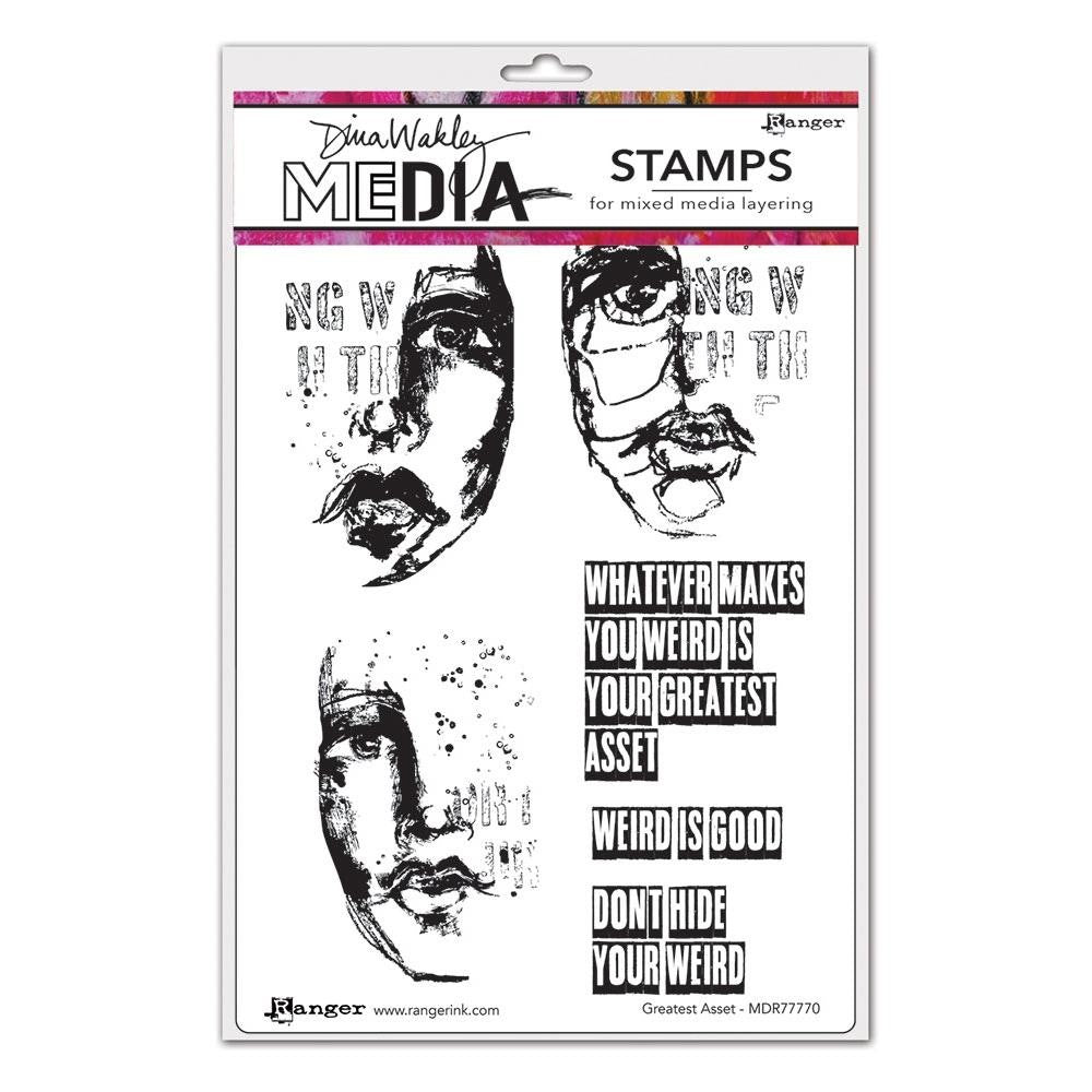Dina Wakley cling stamp - Greatest asset